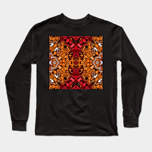 Orange Red White Long Sleeve T-Shirt